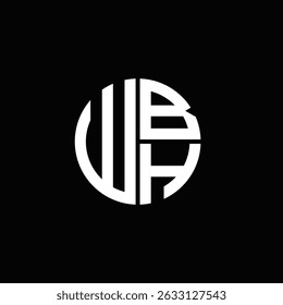WBH logo WBH icon WBH monogram WBH letter minimalist Circle flat Unique modern abstract logo design.
