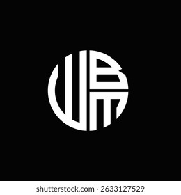 WBM logo WBM icon WBM monogram WBM letter minimalist Circle flat Unique modern abstract logo design.
