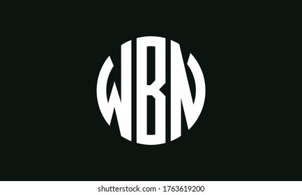 WBN Circle Emblem Abstract Monogram Letter Mark Vector Logo Template
