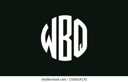 Plantilla de logotipo de marca vectorial de la letra monográfica del círculo WBQ Emblem Resumen