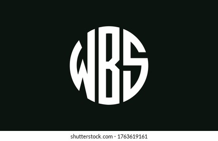 WBS Circle Emblem Abstract Monogram Letter Mark Vector Logo Template
