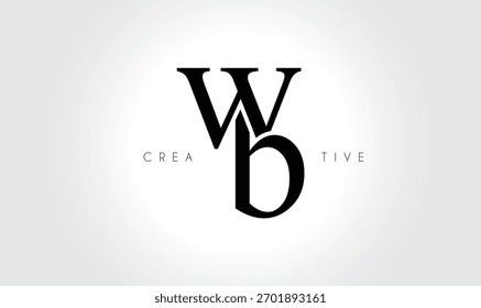 WBwb Elegant Serif Monogram Logo – Luxury Lowercase Typographic Lettermark for Modern Branding