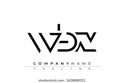 WBX abstract letter design. Modern Business Logo Design With Abstract Typography and Contemporary Style