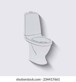 Wc Bathroom Toilet Shadow On Grey Stock Vector (Royalty Free) 234417661 ...