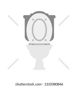 Wc bowl front view flat style  vector illustration 5