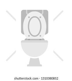 Wc bowl front view flat style  vector illustration 3