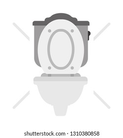 Wc bowl front view flat style  vector illustration 2