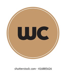wc brown letters ,abstract background logo, design identity in circle, alphabet letter