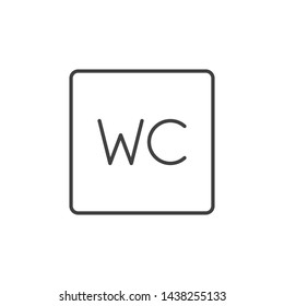 WC concept outline vector icon - Toilet linear minimal sign