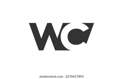 WC creative geometric initial based modern and minimal logo. Letter w c trendy fonts. Universal professional elegant techno vector design.