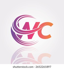 WC Creative Gradient Swirl Monogram Logo – Modern Abstract Letter mark Design for Professional Branding and Digital Identity