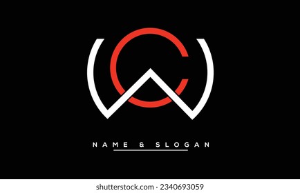 WC,  CW  Abstract  Letters  Logo Monogram