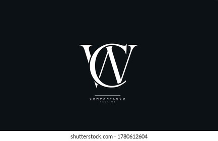 WC CW Letter Business Logo Design Alphabet Icon Vector Symbol