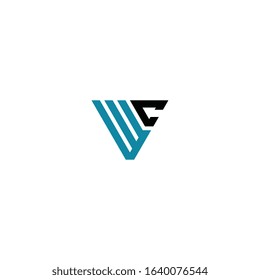 WC or CW letter logo design concept.
