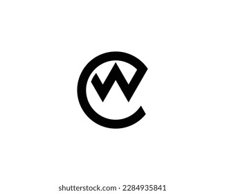 WC CW Logo design vector template
