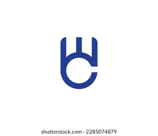 WC CW logo design vector template