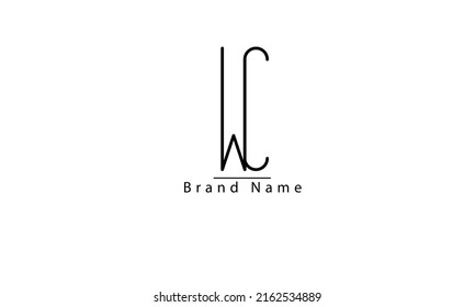 WC CW W C abstract vector logo monogram template