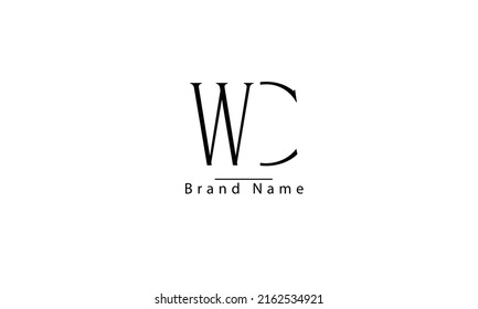 Abstrakte Vektor-Logo-Monogramm-Vorlage des WC CW W C