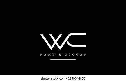 WC, CW, W, C abstract letters logo monogram