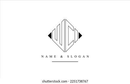 WC, CW, W, C abstract letters logo monogram