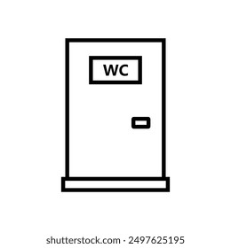 Wc door icon illustrated on background