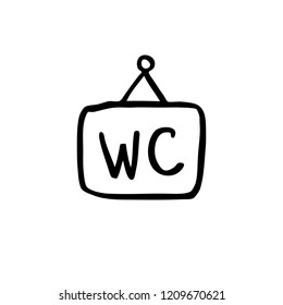 wc door sign doodle icon