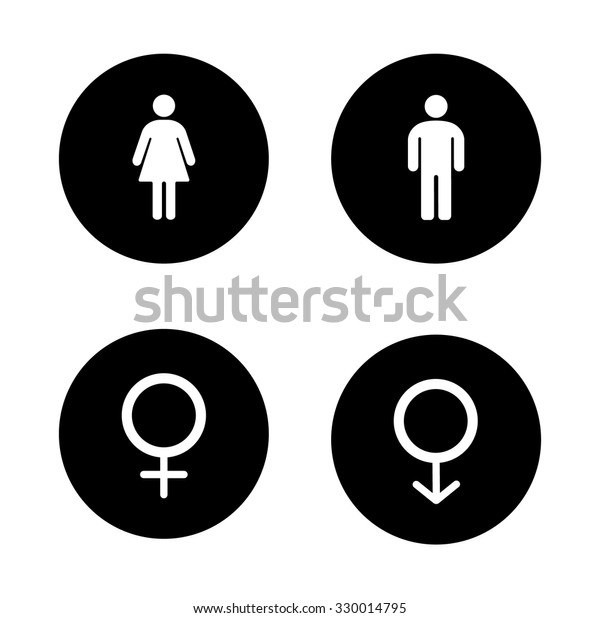 Wc Entrance Black Icons Set Gender Stock Vector Royalty Free 330014795