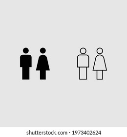 wc fill and outline icon isolated vector illustration