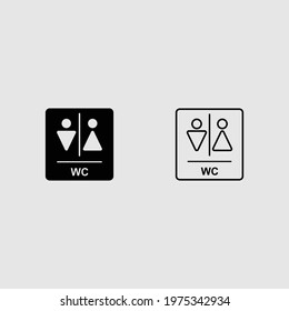 wc fill and outline icon isolated vector illustration