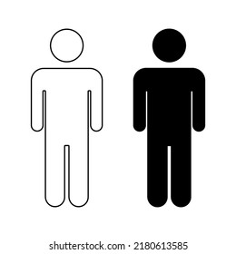 WC. Grafische Silhouette eines Mannes. Vektorgrafik.