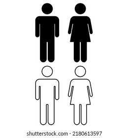 WC. Graphic silhouette of a man. Vector.