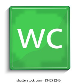 wc green glossy icon