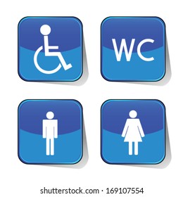 wc icon blue vector illustration