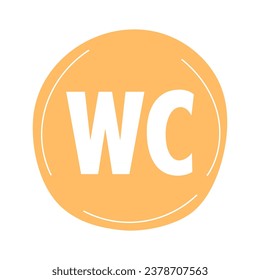 Diseño de iconos Wc, gráfico de ilustraciones vectoriales