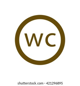  WC  icon,  isolated. Flat  design.