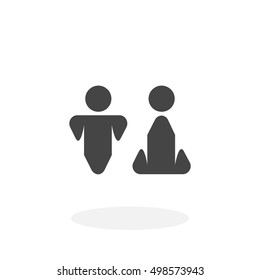 WC icon isolated on white background. WC vector logo. Flat design style. Modern vector pictogram for web graphics - stock vector