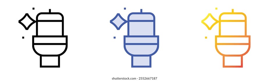 wc icon. Linear, Blue Fill and Gradient Style Design Isolated On White Background
