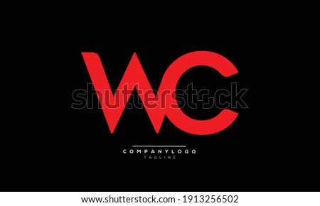 WC icon monogram letter text alphabet logo design