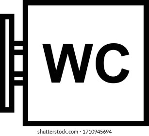 wc icon outline isolated vector illustration