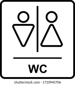 wc-Symbolumriss, einzelne Vektorillustration