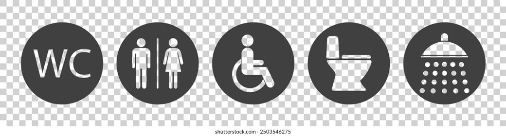 Icono de WC sobre fondo blanco.