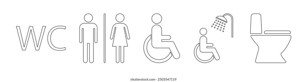 Icono de WC sobre fondo blanco.