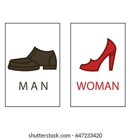 wc icon shoes - toilet sign in pure funny style - toilet door vector symbol