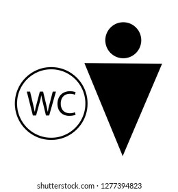 wc icon, toilet icon - black vector