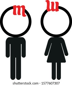 Wc icon. Toilet and restroom icon. Male, female symbol. 