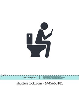 wc icon toilet or restroom vector symbol logo design element