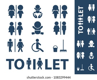 WC icon. Toilet sign. Vector  Illustration icons for print and web. 