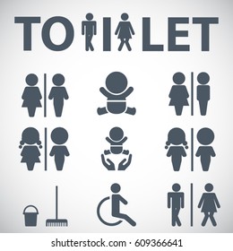  WC icon. Toilet sign. Vector  Illustration icons for print and web. 