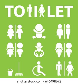 WC icon. Toilet sign. Vector  Illustration icons for print and web. 