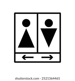 Icono de WC. Icono de inodoro. Hombre y mujer simples